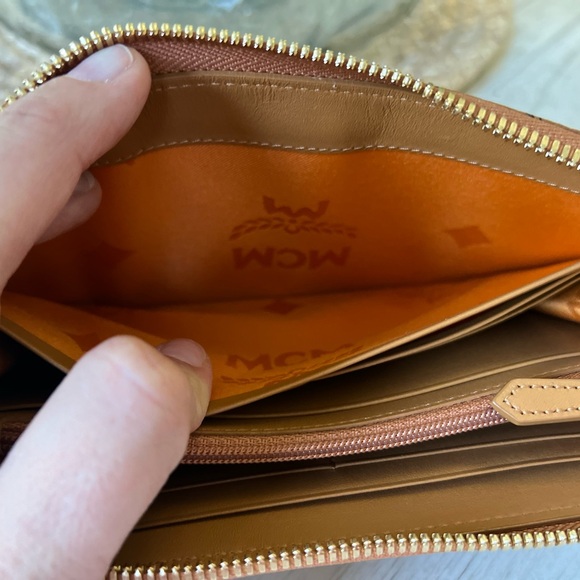 MCM Cognac Visetos Leather Zippy Wallet - Picture 5 of 7